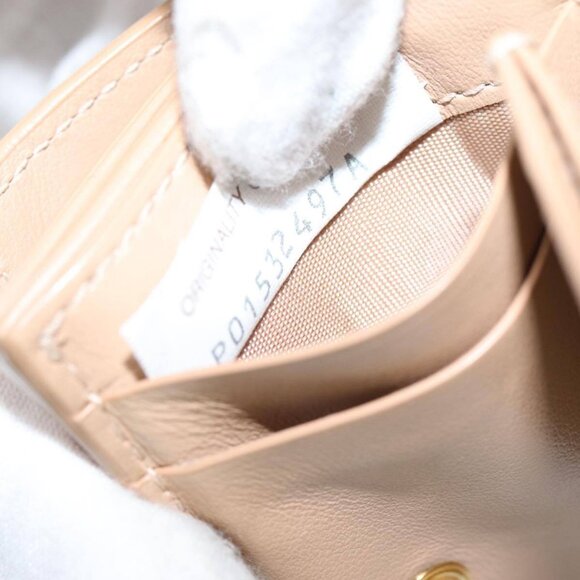 BOTTEGA VENETA INTRECCIATO Compact Wallet Leather Beige - Picture 12 of 16